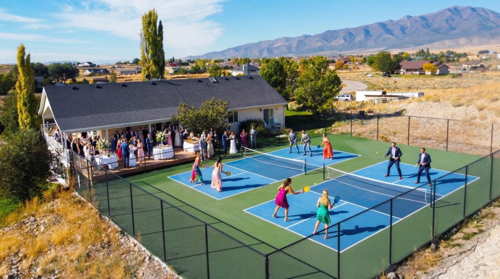 pickleball wedding utah bridesmaids vs groomsman 2