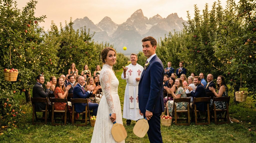 pickleball wedding utah orchard
